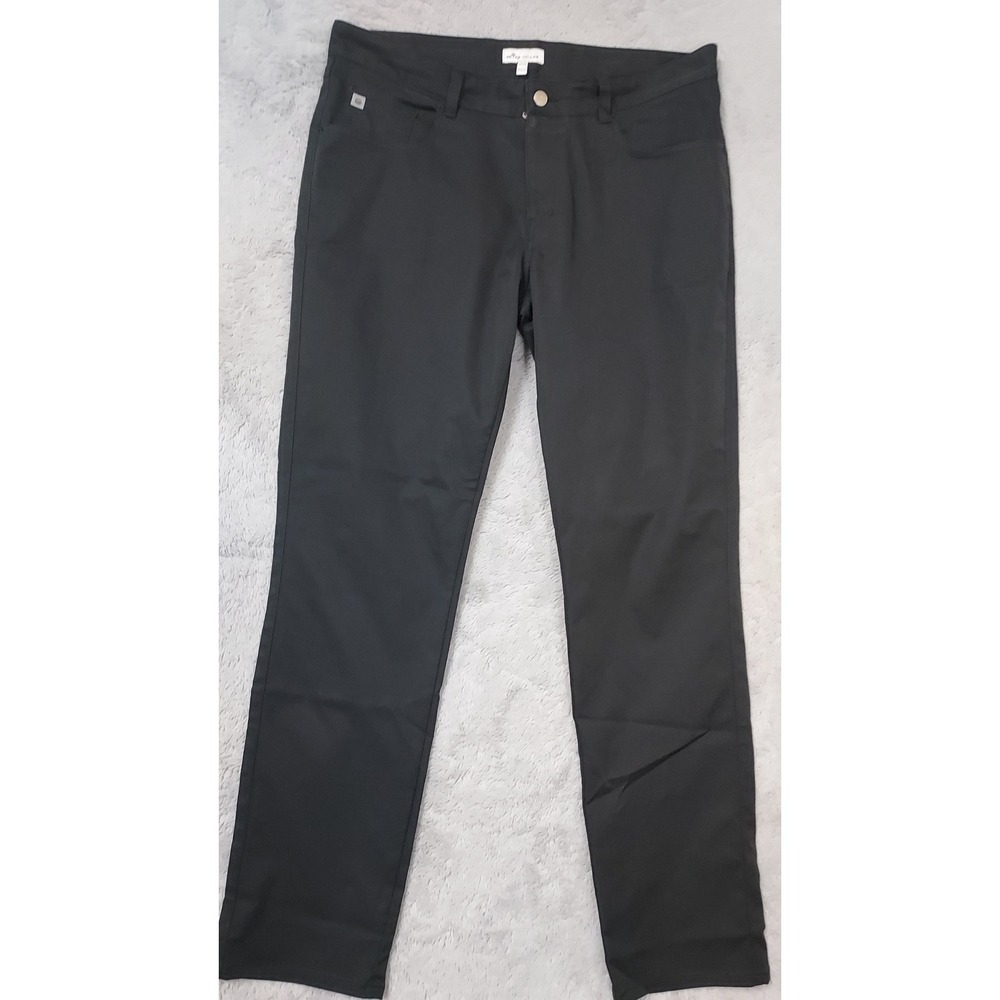 Peter Millar Pants Mens 35x32 Black EB66 Performance Stretch Golf 5 Pocket Prep